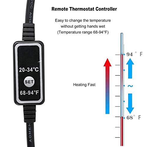 Lineba 500 Watt Submersible Aquarium Heater, Fish Aquarium Heater with LED Temperature Display for Fish Tank