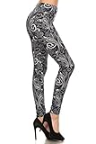 Leggings Depot Women's Pemium Quality Ultra Soft Printed Fashion Leggings -Regular and Plus Sizes (Plus Size: Large / XL, Butterfly Paisley)