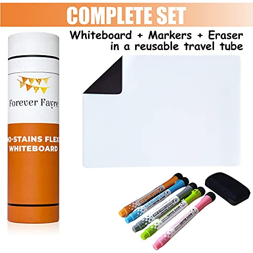 NoStains White Board for Fridge Set, inc. 5 Markers, 1 Eraser