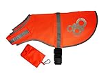 Roundabout Pets Reflective Dog Vest - Blaze Orange and Reflective Silver - Lightweight Breathable Fabric - Secure Adjustable Elastic Waistband +BONUS Storage Bag - MEDIUM