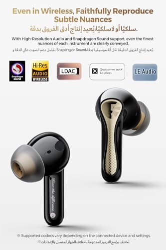 SoundPEATS Air5 Pro+ Hifi Wireless Earbuds with 55dB Adaptive Hybrid ANC, xMEMS & Aptos Class-H Amplifier, LDAC & aptX Lossless Bluetooth Earphones, Hi-Res Audio, Qualcomm Snapdragon Sound, APP