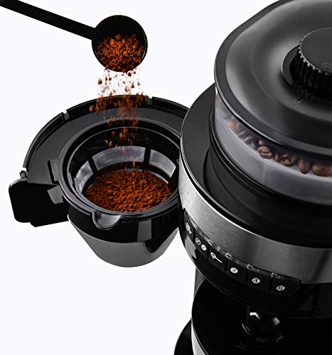 Venga! VG CCG 3006 Kaffeemaschine mit Mahlwerk – 750 W, Glas, Kunststoff, Edelstahl, 850 ml, Schwarz – Bild 3