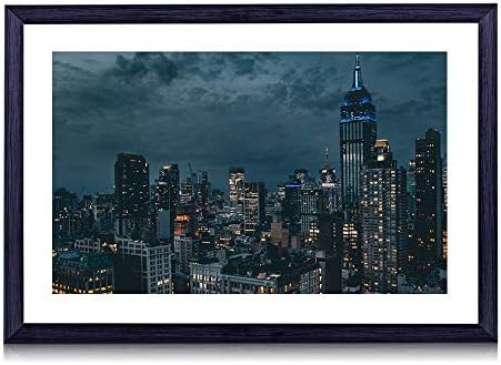 80cmx60cm 木製の黒色のフォトフレーム 夜の街の高層ビル街の灯ニューヨークアメリカ合衆国夜の雲 壁掛け アウトレット 送料無料 壁飾り 壁ポスター おしゃれ 額縁 装飾画 インテリア絵画 アートパネル 部屋飾り ウォールアート 壁の絵