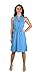 Peach Couture Womens Vintage Pinstripe Button Up Elastic Waist Shift Dress