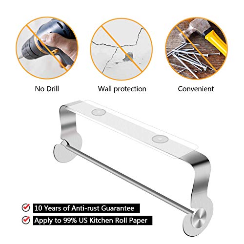 Paper Towel Holder Under with Adhesive Wall Mounted & No