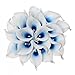 Houda Calla Lily Bridal Wedding Artificial Fake Flowers Party Decor Bouquet PU Real Touch Flower (White Blue 20 Pcs)