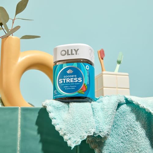 OLLY GOODBYE STRESS GUMMY, GABA, L-THEANINE, LEMON BALM, STRESS RELIEF SUPPLEMENT, BERRY – 42 COUNT