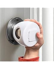 Door Knob Safety Cover for Kids, Child Proof Door Knob Covers, Baby Safety Doorknob Handle Cover Lockable Design. (4 Pack)
