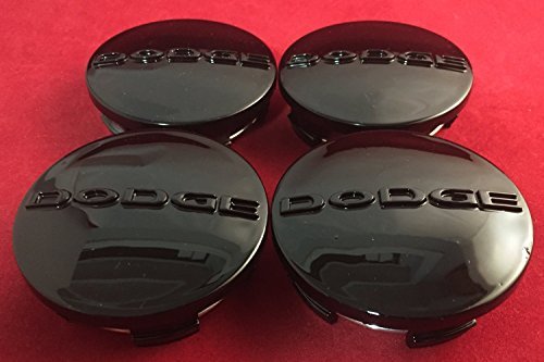 BLACK COLOR: WHEEL CENTER CAPS CAP DODGE OEM RETROFIT KIT OF 4 MOPAR
