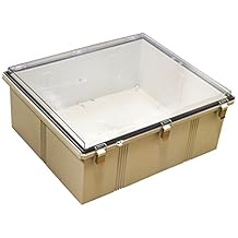 bud industries ptq11080 °C IP 67 pc 10% fibra de vidrio con bisagras, con cubierta transparente, color gris