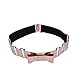 Women's Fashion Gold Metal Keeper Metallic Big Mirror Bow Wide Obi Belts (Folding metal Black)
