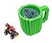 OSOPOLA Build-On Brick Mug Building Blocks Coffee Cup Creative DIY Party Supply Drinkware for Coffee Tea Beverage Drinking Funny Gift (Green )
