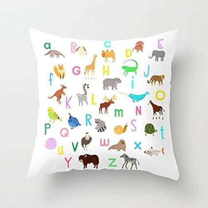Amazon Com Deffwbb Animal Alphabet Pillow Covers Decorative