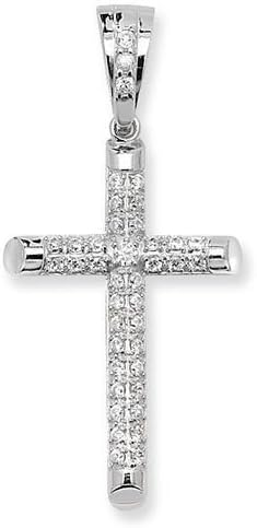 925 Sterling Silver Genuine Large CZ Cross Pendant 25mm40mm 6.30gr FREE UK POST