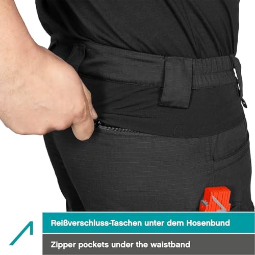 ACE Constructor Men's Work Trousers Short - Men's Work Trousers with Cargo Pockets & Stretch Waistband for Summer