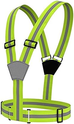 Rightwell Reflective Safety Vest Hi Vis Vest Elastic for Runners,Joggers,Walkers,Cyclists(Y Shape)
