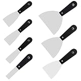 7 Pieces Scraper and Putty Knife Stainless Set,1/1.5/2/2.5/3/4/5 Inch Putty Knives, Wall Scrapers with Comfortable and Anti-slip Handle (The product is now no sticky label.)
