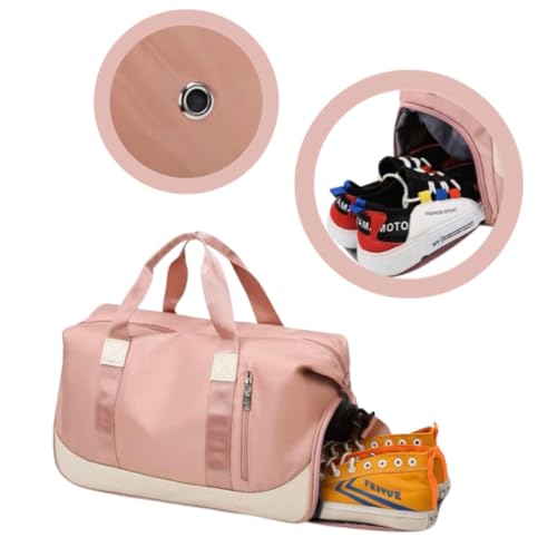 Bolsa Mala de Mão Feminina Grande Transversal Viagem Espaçosa 10 Kg Bordo Rigida Zíper Academia Necessaire Passeio Espaçosa (Rosa)