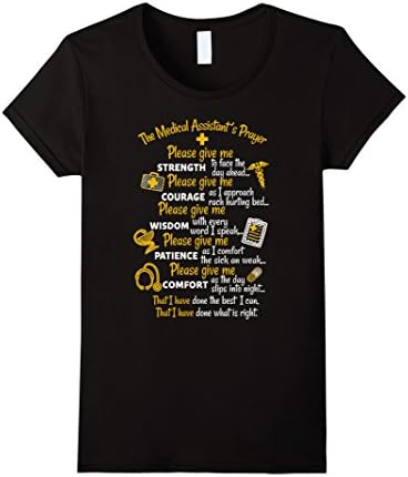 Women's Medical Assistant's Prayer T Shirt XL Black