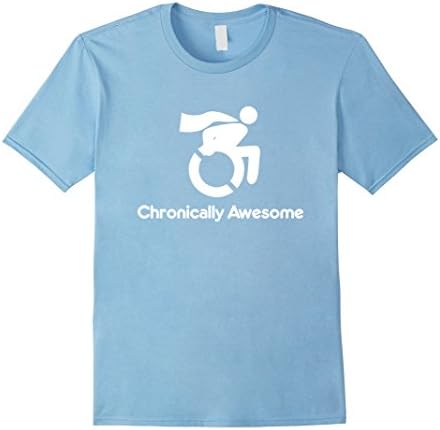 Mens Chronically Awesome Wheelchair Superhero Funny Tee Shirt 2XL Baby Blue