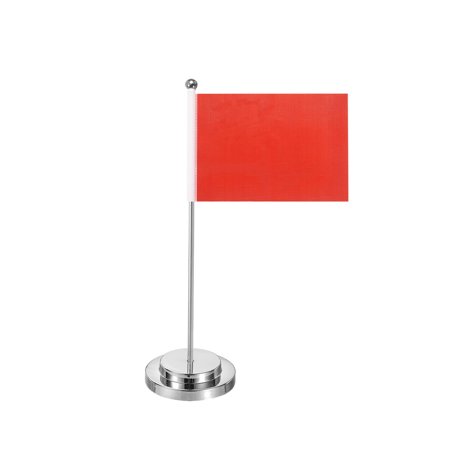 PATIKIL Flag Stands Mini Blank Table Flag Holders Flagpole Silver Tone with Red Flag for Party Supplies Decoration
