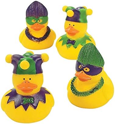 One Dozen (12) Rubber Duckie Ducky Duck Mardi Gras Party Favors