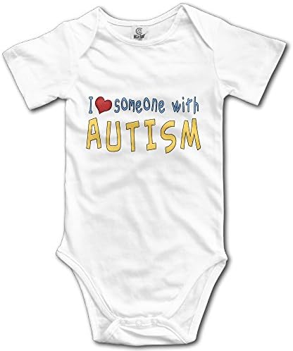 I Love Someone With Autism Short Sleeve Romper Bodysuit Playsuit Outfits For Baby Unisex