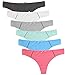 ELACUCOS 6 Pack Women's Thongs Cotton Breathable Panties Underwear Set2 Large