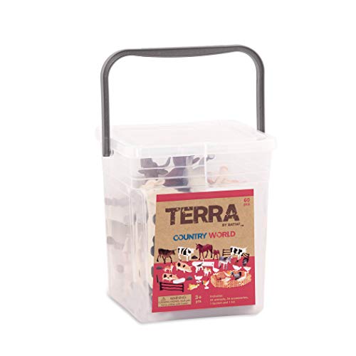 Terra by Battat - Country World - Realistic Cows Toys & Farm Animal Toys for Kids 3+ (60 Pc)