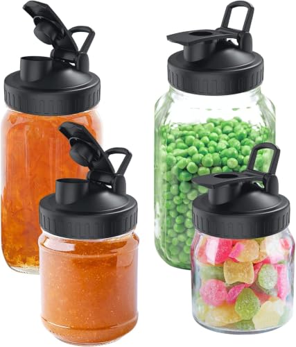 4 Pack Mason Jar Lids Storage Lids with Silicone