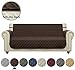 Ameritex Couch Sofa Slipcover 100% Waterproof Nonslip Quilted Furniture Protector Slipcover for Dogs, Children, Pets Sofa Slipcover Machine Washable (style2 Chocolate, 68