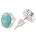 ZENGORI 1 Pair 925 Sterling Silver Natural Freeform Turquoise Stud Earrings Women Jewelry SS043
