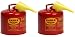 Eagle UI-50-FS Red Galvanized Steel Type I Gasoline Safety Can with Funnel, 5 Gallon Capacity, 13.5" Height, 12.5" Diameter (Pack of 2)