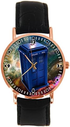 Doctor Who Tardis Custom Leather Sports Men And Women Fashion Gold Watch Neutral