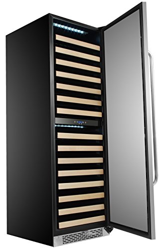 Whynter-BWR-1642DZ-164-Built-in-or-Freestanding-Stainless-Steel-Dual-Zone-Compressor-Large-Capacity-Wine-Refrigerator-Rack-for-Open-Bottles-and-LED-Display-One-Size-Black