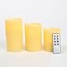 LampLust 3 Beeswax Flameless Pillar Candles with Warm White LEDs, Batteries & Remote Included