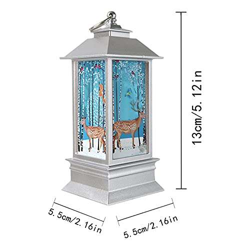 Vintage Lantern Decorative With Led Light Christmas Candle With Led Tea Light Candles For Christmas Party (A, 5.5x5.5x13cm)