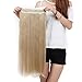 S-noilite 30 Inch(76cm) Straight Ash Blonde 3/4 Full Head Synthetic Hair Extensions Clip On/in Hairpieces 150g 5 Clips