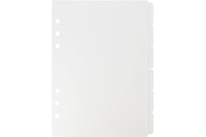MOGOOSTRY 2 Pack A5 Binder Dividers 6 Tabs Clear Plastic Binder Index Tabs Planner Divider for Round Ring Binder Sheet Protector (Total 12 Dividers)