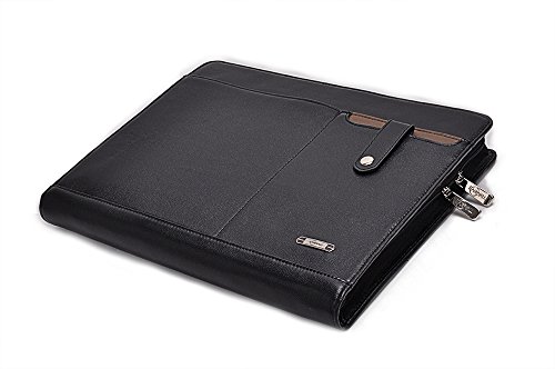 Design Leather Organizer Portfolio for A4 Notepad and 13 inch MacBook,Black - Thumbnail 3