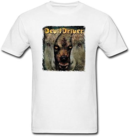 FUSHUO18MENT Men's DevilDriver Trust No One T-shirt Size S White
