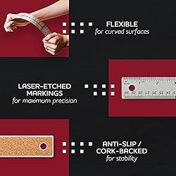 Breman Precision Metal Ruler 24 Inch Cork Back