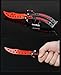 Butterfly Training Knife Enhanced Curved Stainless Steel Knives Blunt Practice Folding Dull Pocket Trainer Tool (Red)