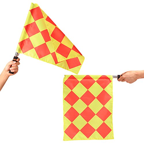 image for Odowalker Soccer Linesman Referee Flags Metal Pole Foam Handle with Ca