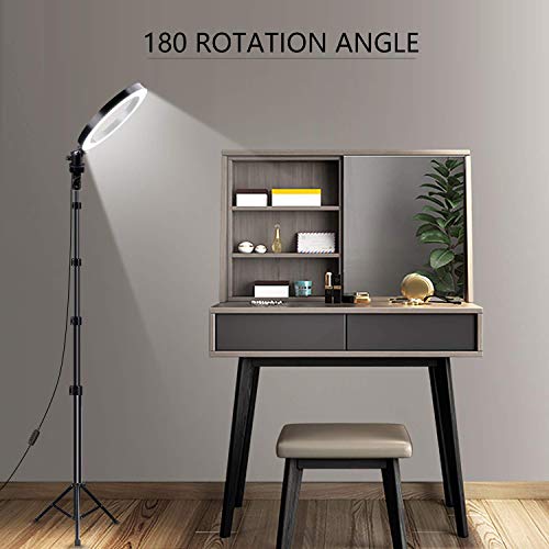 8" Selfie Ring Light with Tripod Stand & Cell Phone Holder for Live Stream/Makeup, Mini Led Camera Ringlight for YouTube Video/Photography Compatible with iPhone Android (Upgraded) - Thumbnail 3