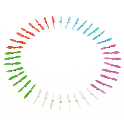 5 Colorsï¼ˆ40 pcsï¼‰ Drone Spare Parts Main Blade Props Propellers Compatible for Cheerson CX10 CX-10 CX-10A CX-10C Wltoys V676 V272 V282 V292 Hubsan Q4 H111 JXD-395,LS111 Mini RC Drone