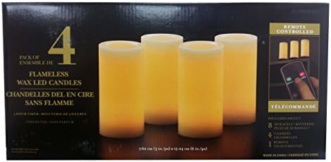 Flameless LED 4-pack Wax Candles with Remote Control