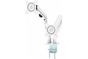 MotionGrey - Gas Spring Dual Monitor Stand, Height Adjustable Black Dual Monitor Mount, VESA Compatible Computer Monitor Arm 