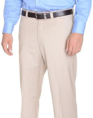 Calvin Klein Regular Fit Solid Beige Stone Flat Front Washable Dress Pants