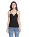 Shymay Women's V Neck Camisole with Build In Bra Padded Spaghetti Strap Tank Top, Black, Tag size XL=US size Large